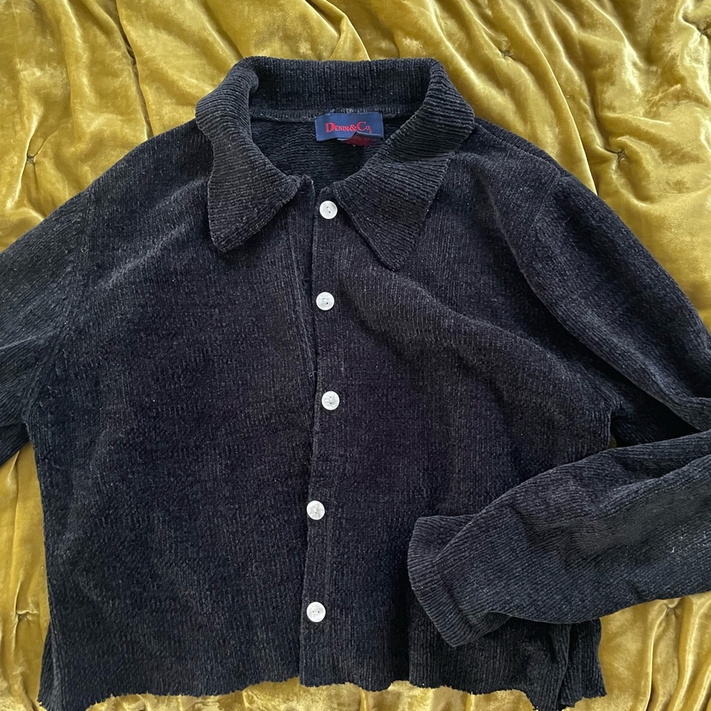 Black Chenille cardigan